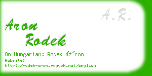 aron rodek business card